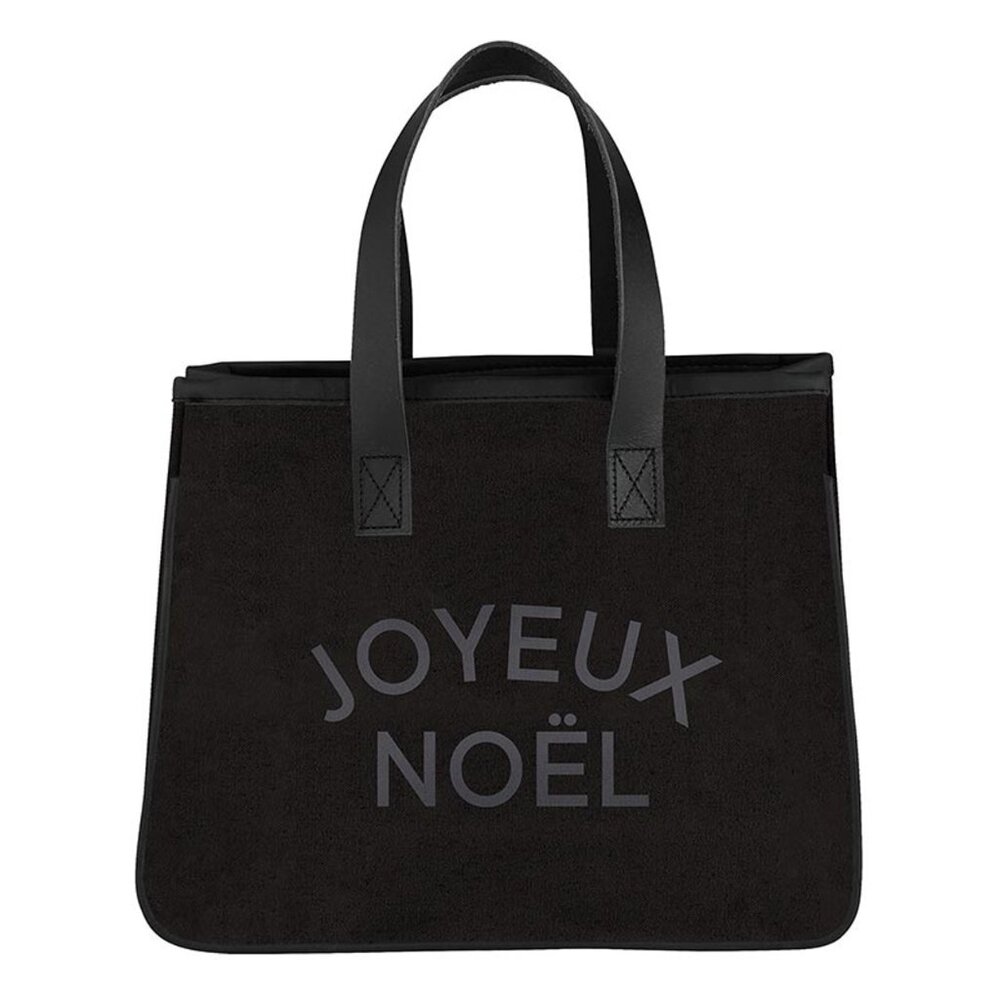 Black Mini Canvas Tote - Joyeux Noel/NWT